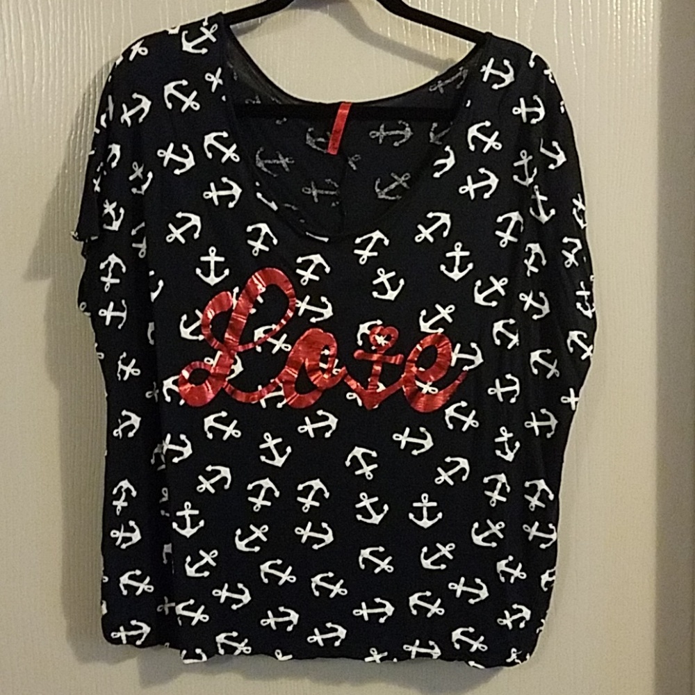 NEW Love Anchor plus size blouse size 2X